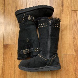 UGG tall black Studded Boots Women 6 Big Kid 4